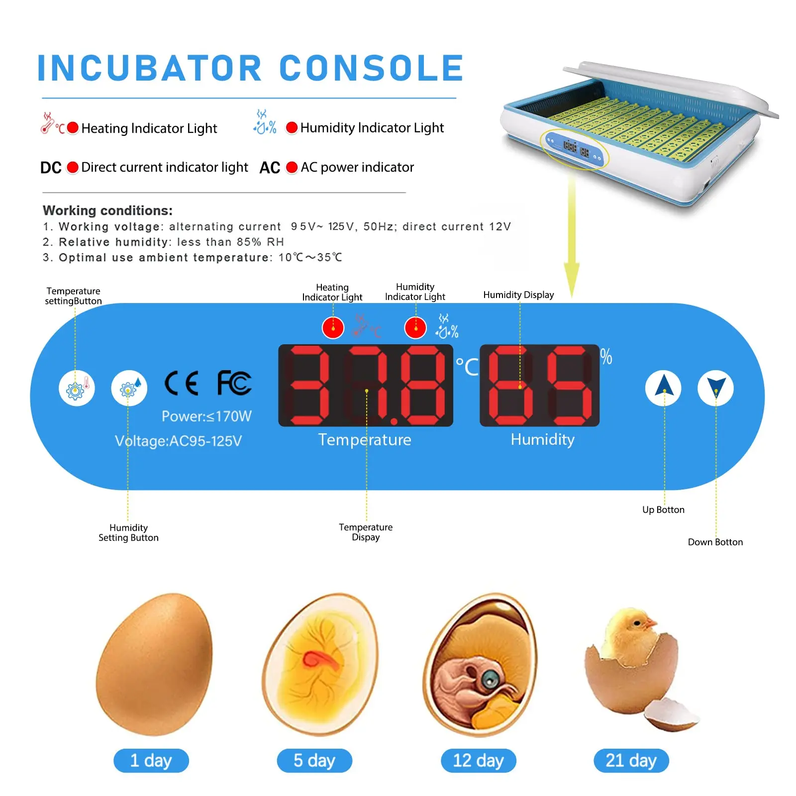 Хит продаж 120 автоматический инкубатор для яиц на солнечной энергии WONEGG