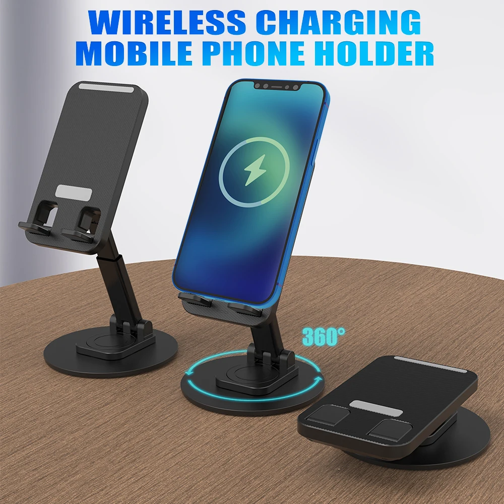 Wholesale Foldable Portable Mobile Phone Holder 15W Fast Charging Wireless Charger For Samsung