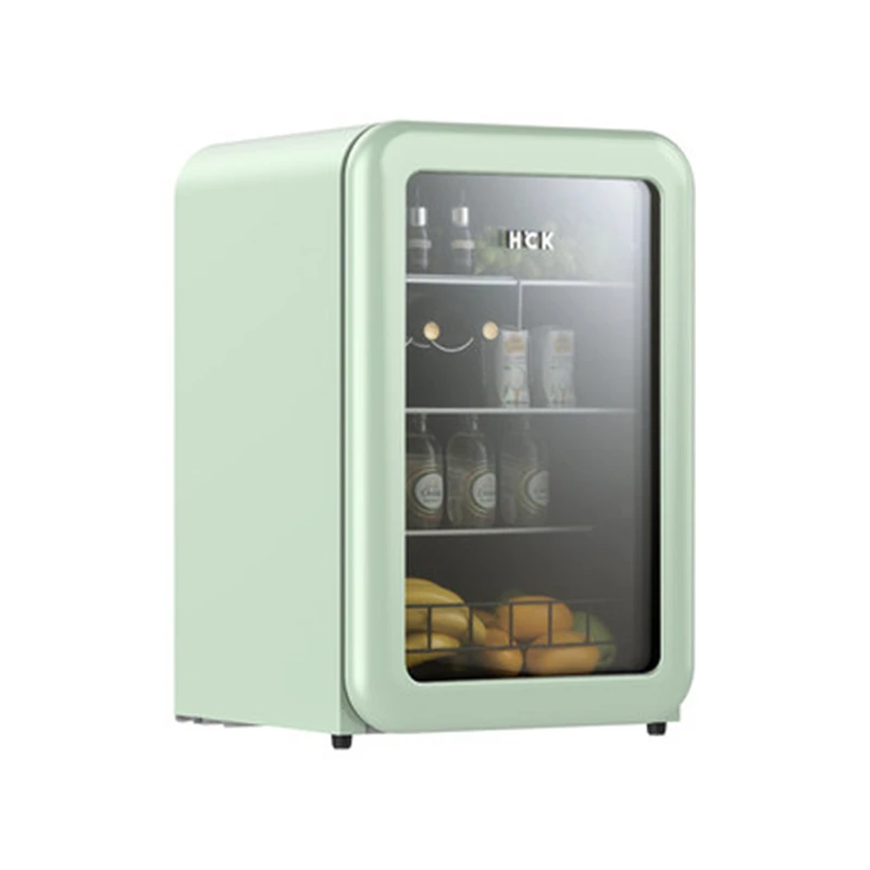 HCK small bar fridge 60Hz 110V household refrigerator with transparent glass door optional brown glass