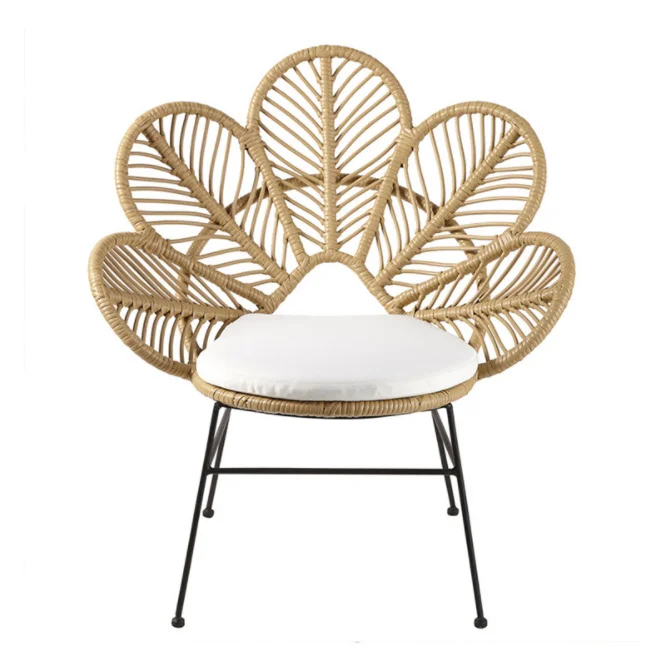 Nordic Outdoor Rattan Chair Single Flower