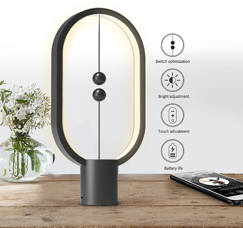 Contemporary minimalist Magnetic Balance Hengpro Decoration modern led table lamps