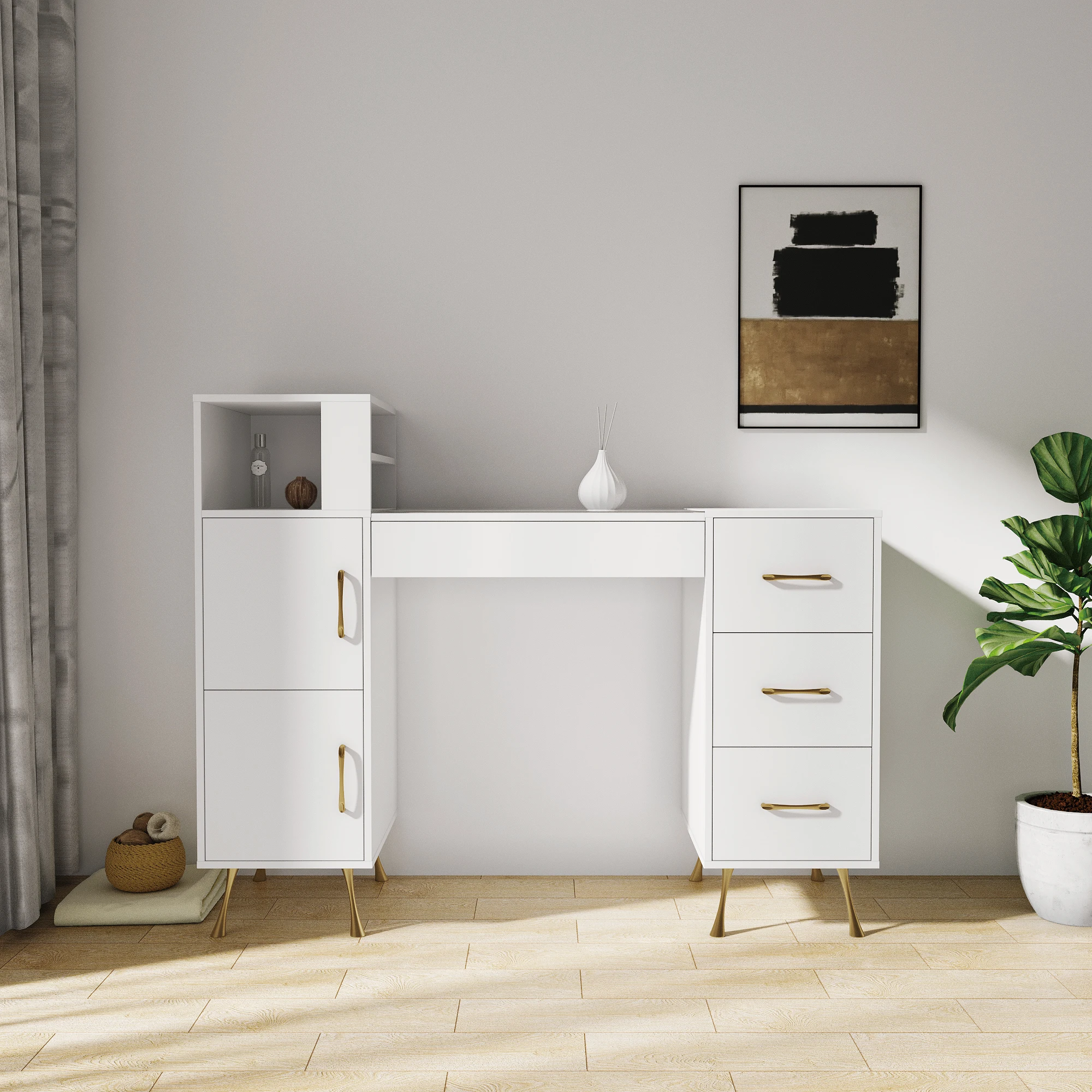 nail art equipment modern design manicure nail table beauty salon desk nail makeup desk salon furniture wood standard packing