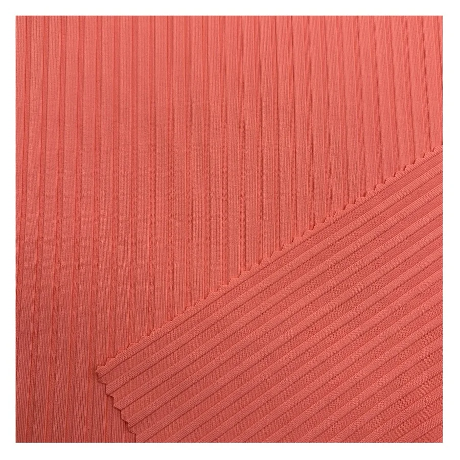 Recycled knitted rib stripe fabric for swimsuit swimwear bikini stretched ecofriendly ribs custom color