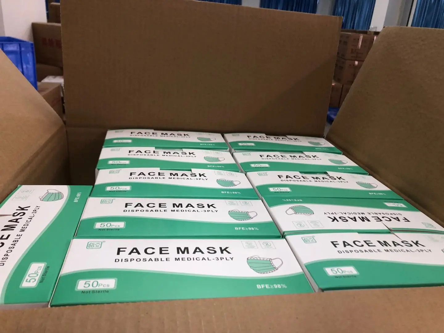 Large Stock China Manufacturer 3ply Protective Mouth Disposable Medical facemask for hospital