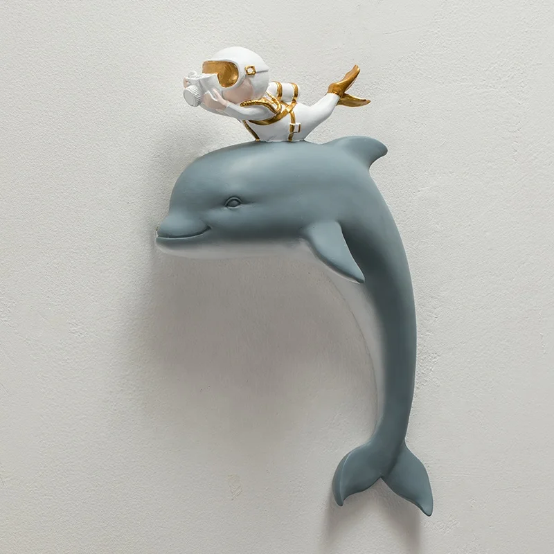 Cartoon Marine life resin sculptures wall decoration for livingroom Children room