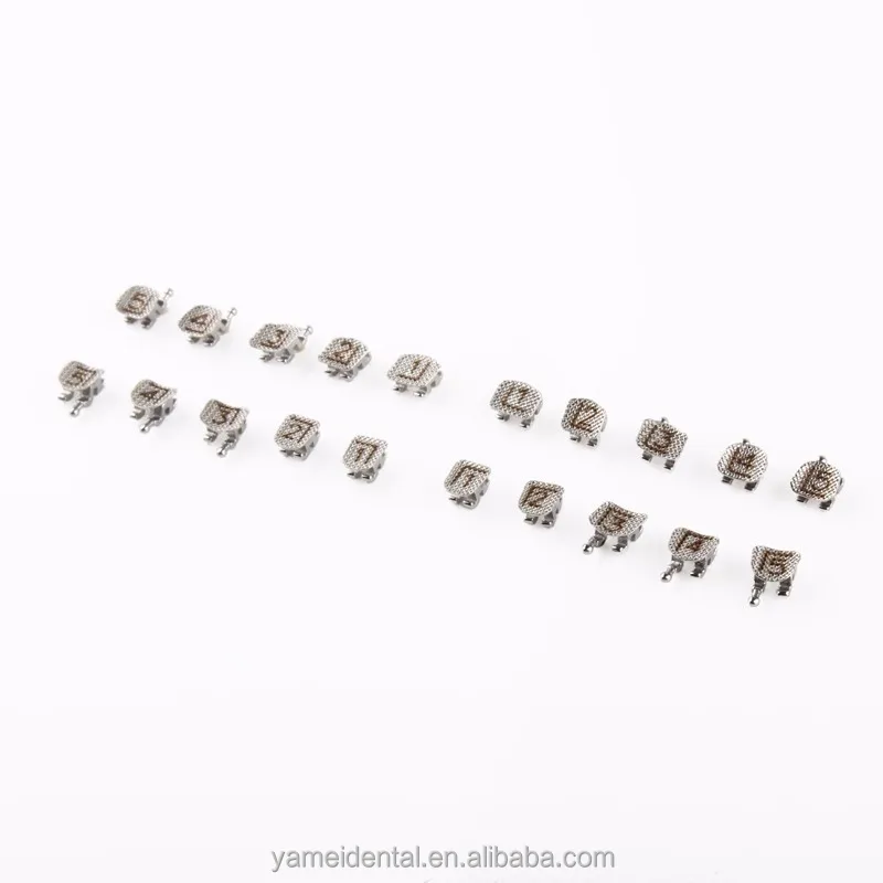 Yamei Orthodontic Dental Products Rorh 018/022 Orthodontic Metal Lingual Bracket CNC Tech Hard Steel Brackets Dental Bracket