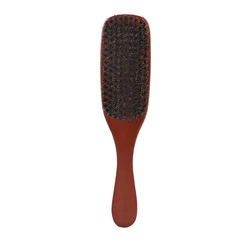 Factory Wholesale Brown Boar Bristle Beard Brush Private Label Wooden Handle Beard Oil Brush for Men