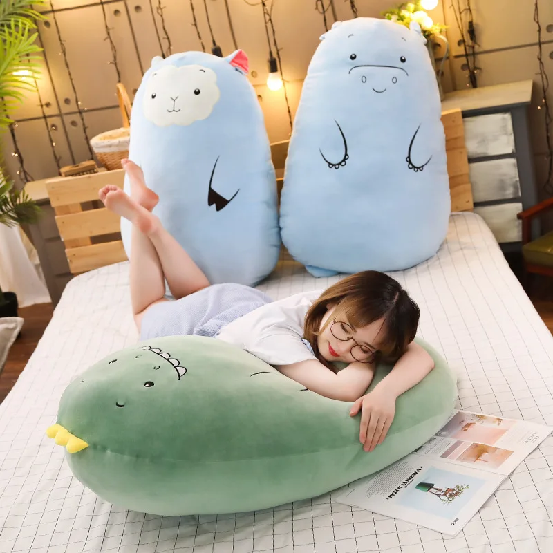 Kawaii Cat Pillow With Zipper Only Skin Without PP Cotton Biscuits Plush Animal Doll Toys Big Cushion Cover Peluche Gift