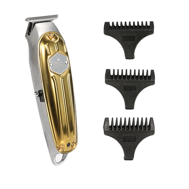 Kemei KM-1973 All Metal Professional Men Electric Cordless Hair Trimmer Male 0mm Baldheaded T Blade Haircut Machine