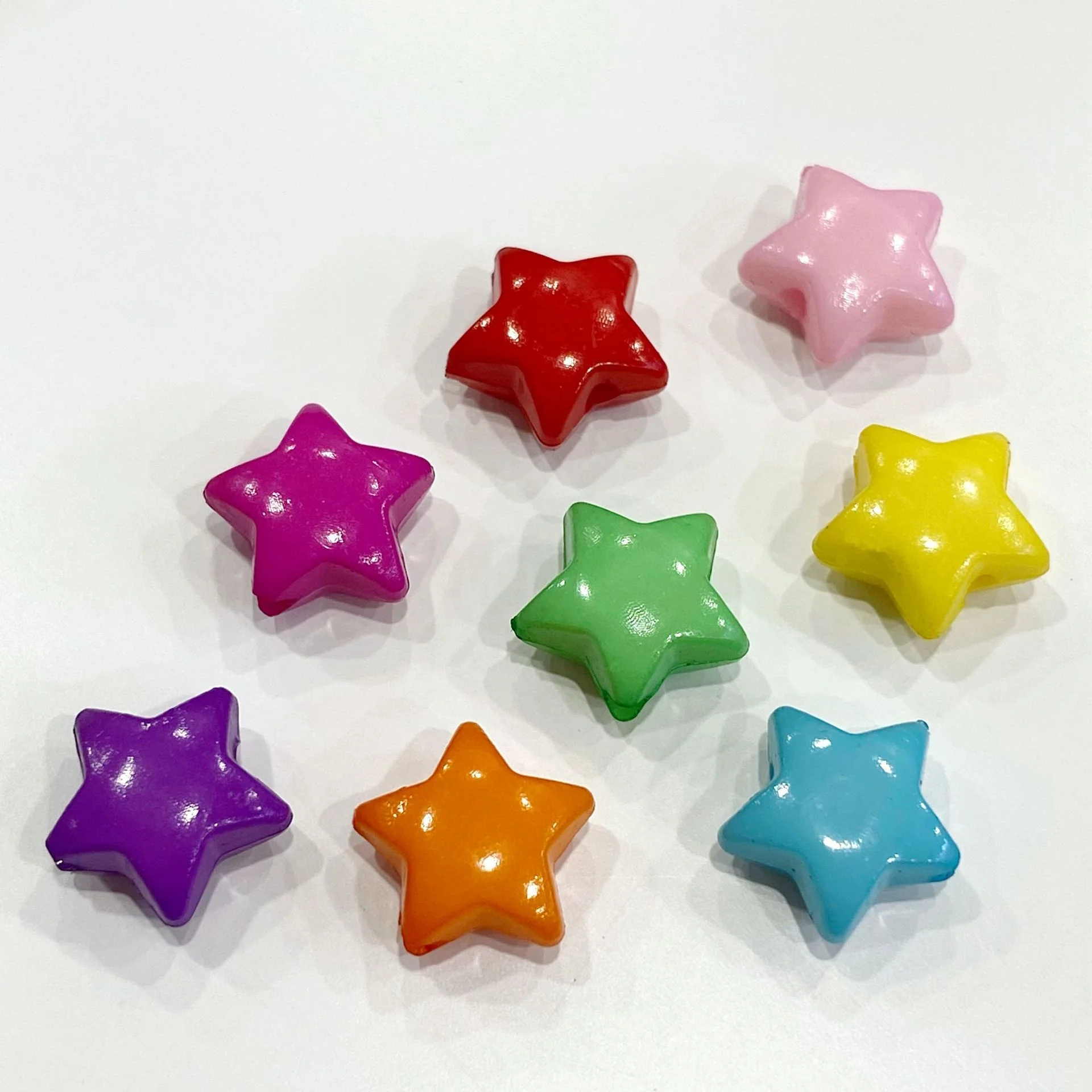 Wholesale Acrylic Plastic Candy Color Pony Beads Star Shaped Beads for Bracelets DIY Jewelry Making Accessories