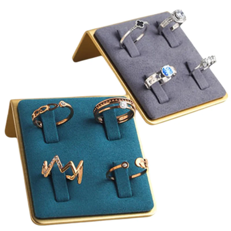 high quality metal microfiber ring display stand  luxury jewelry display props
