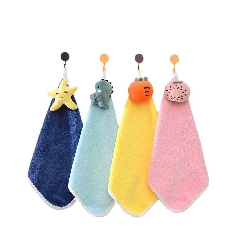 Coral Fleece Custom Hand Bath Towel Kitchen Opp Bag Customized Woven Square Cleaning Towel Huadu Factory Price Colorful Cartoon