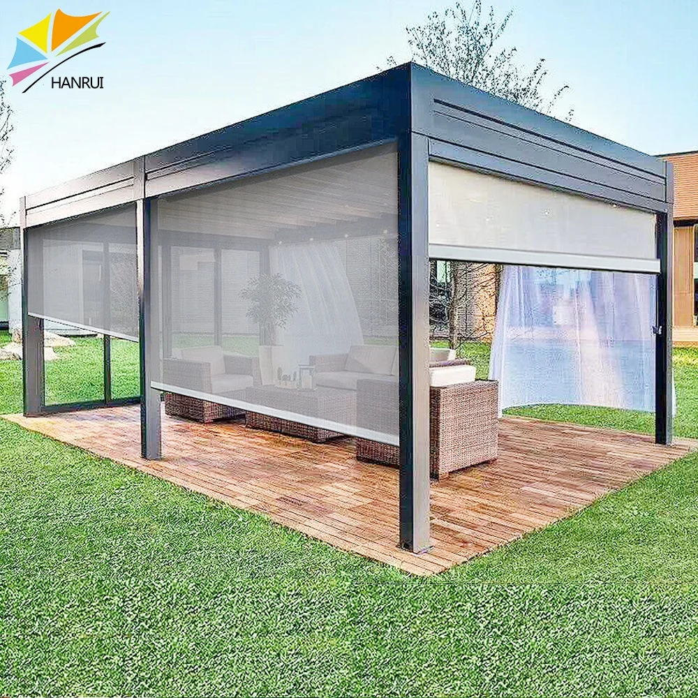 Popular Products Outdoor Curtain PVC Window Blind Zip Screen Windproof Shutters Balcony Roller Shades