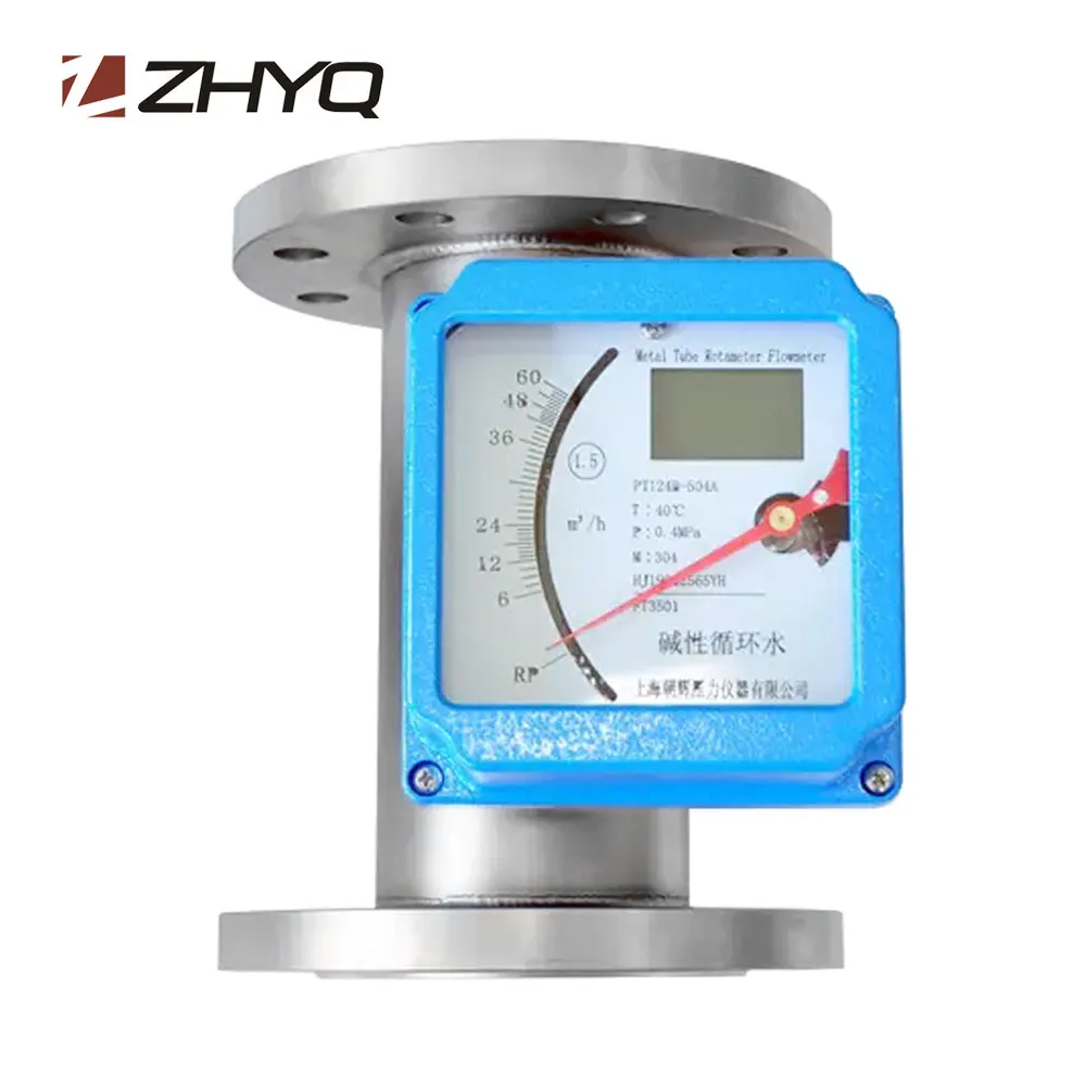 hydrogen chlorine gas flow meter rotar flowmeter medical metal tube rotameter for steam air water with alarm