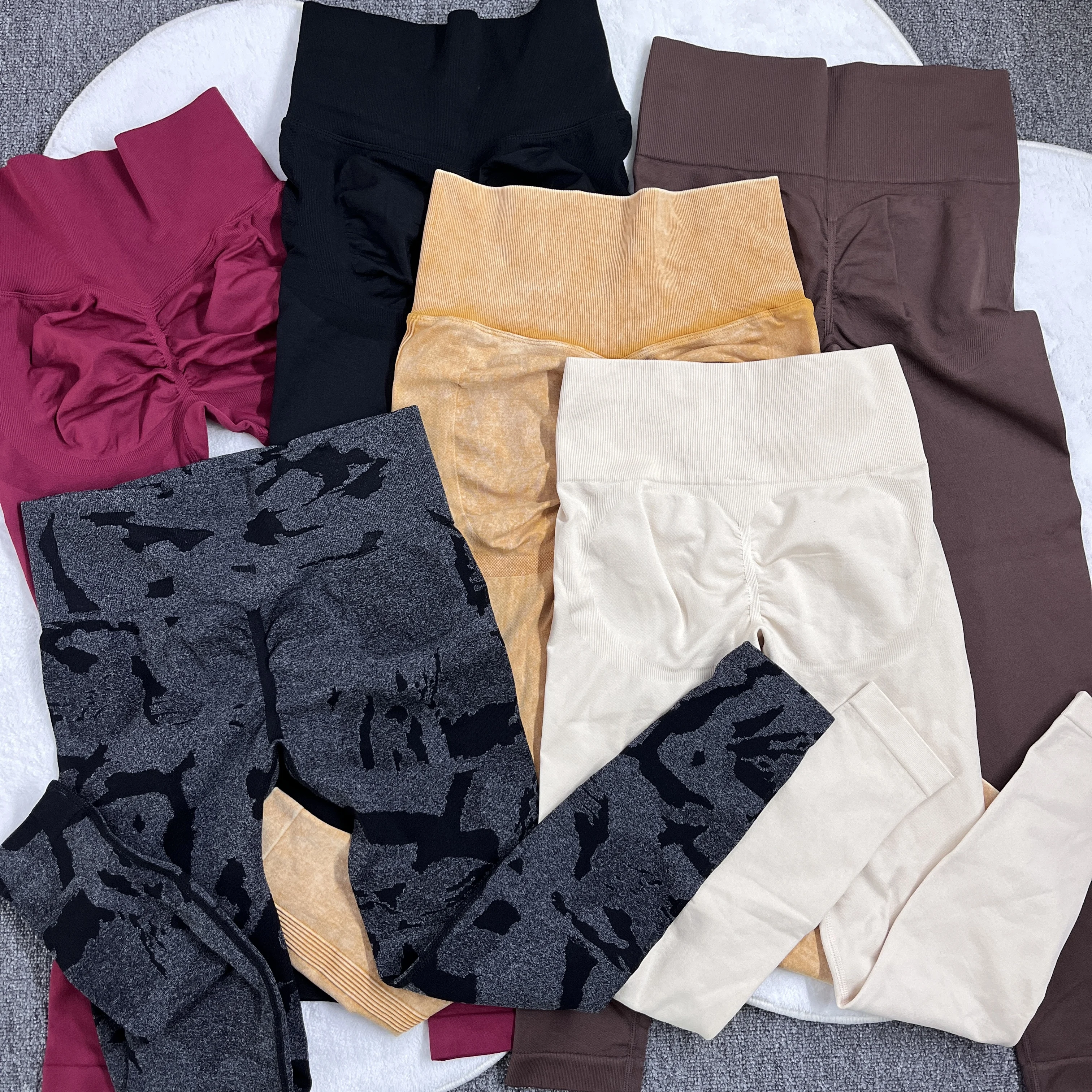 Ladies nude yoga pants high waist tight exercise pants no embarrassment quick dry fitness running pants