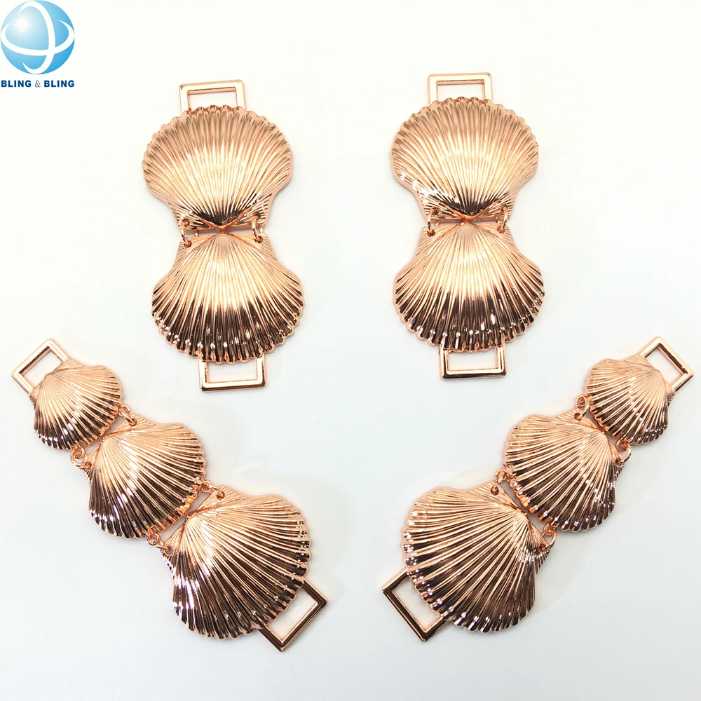 Customize Metal Three Shell Swimwear Buckle U Shaped Seawater Resistance Bikini Connector For Women Sexy Swimwear Beachwear Suit