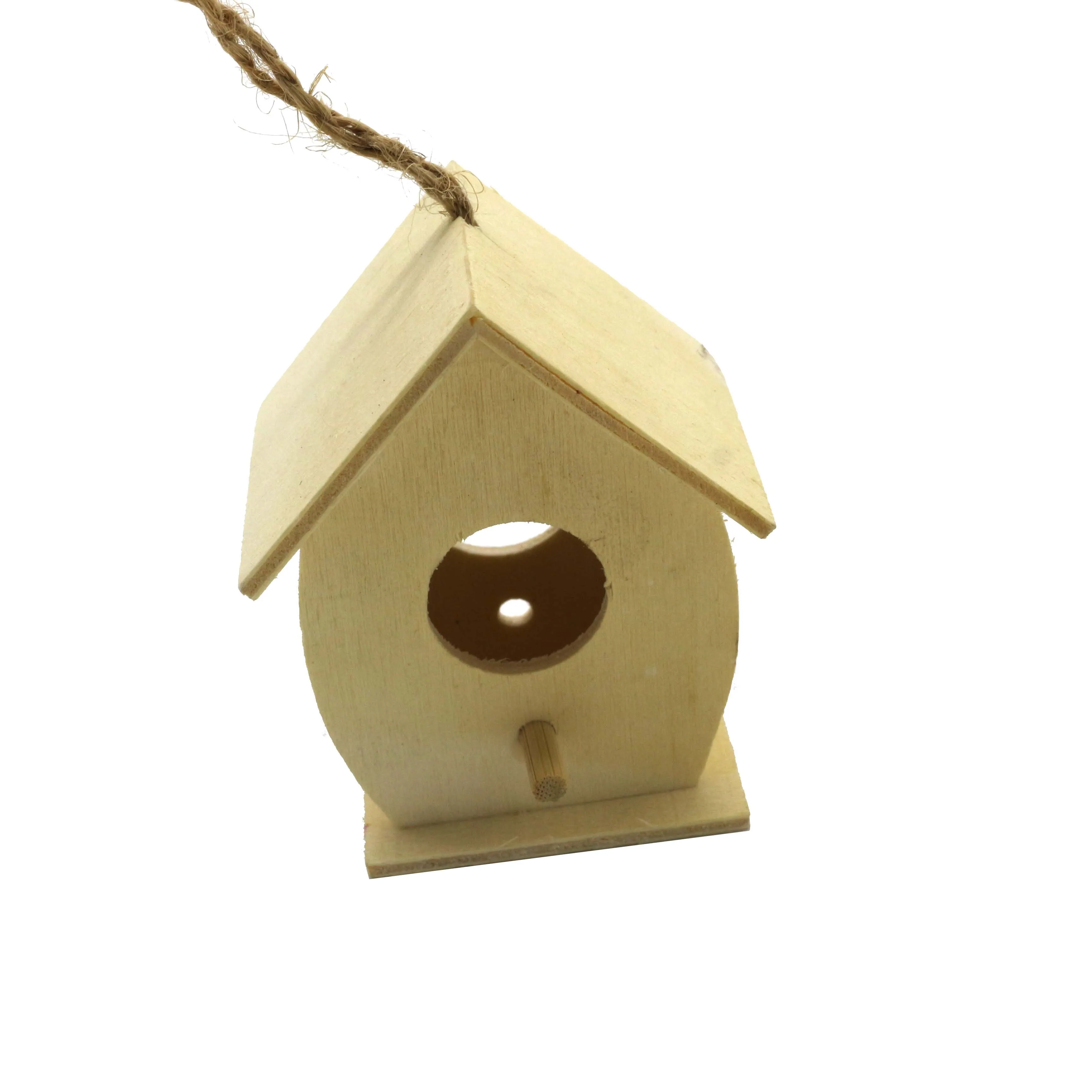 Wholesale Custom Logo Natural Texture Wooden Bird House Hanging Bird Nest Outdoor Pet House