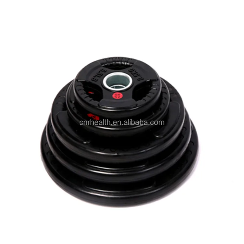 CHANGNORE Three Hole Hand Grip Competitive Film 1kg Black Glue-covered Standard Weight Plates