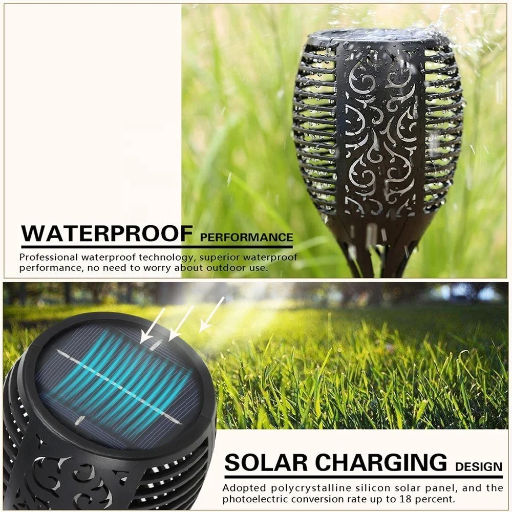 96 LED Garden Solar Lamp Flame Light Landscape Rainproof Grass Led Lamp