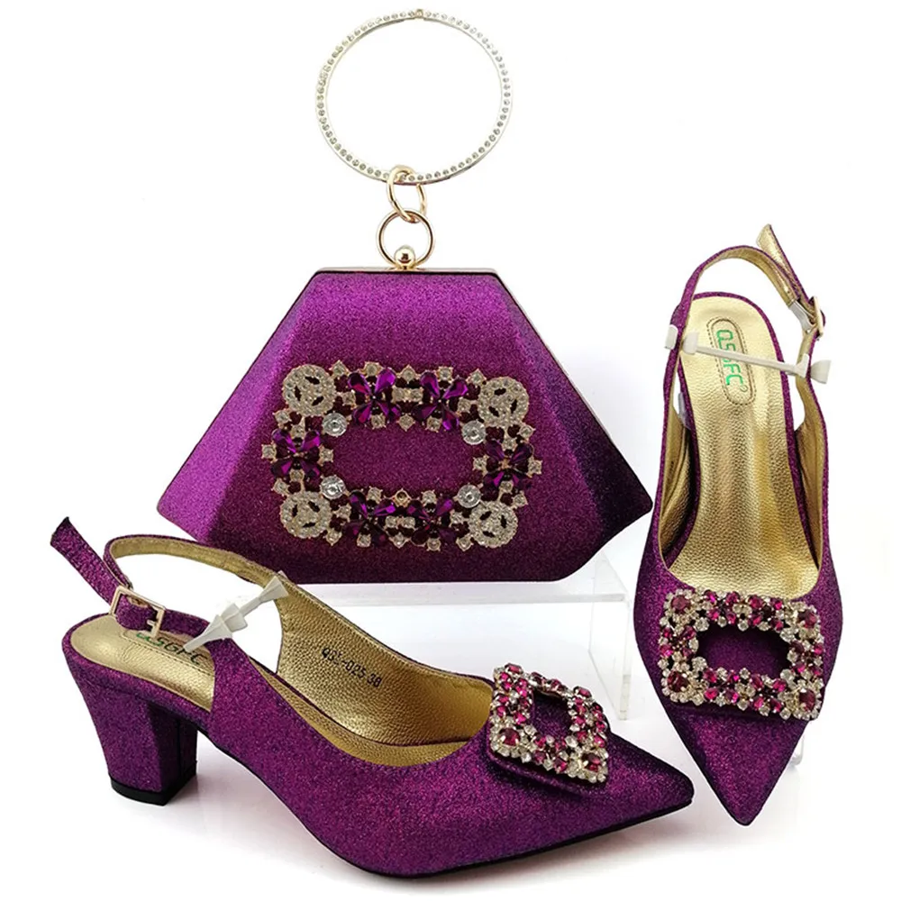 ladies party shoes popular design italian style shoes and bag set wholesale slingback shoes matching with hand bag EF36
