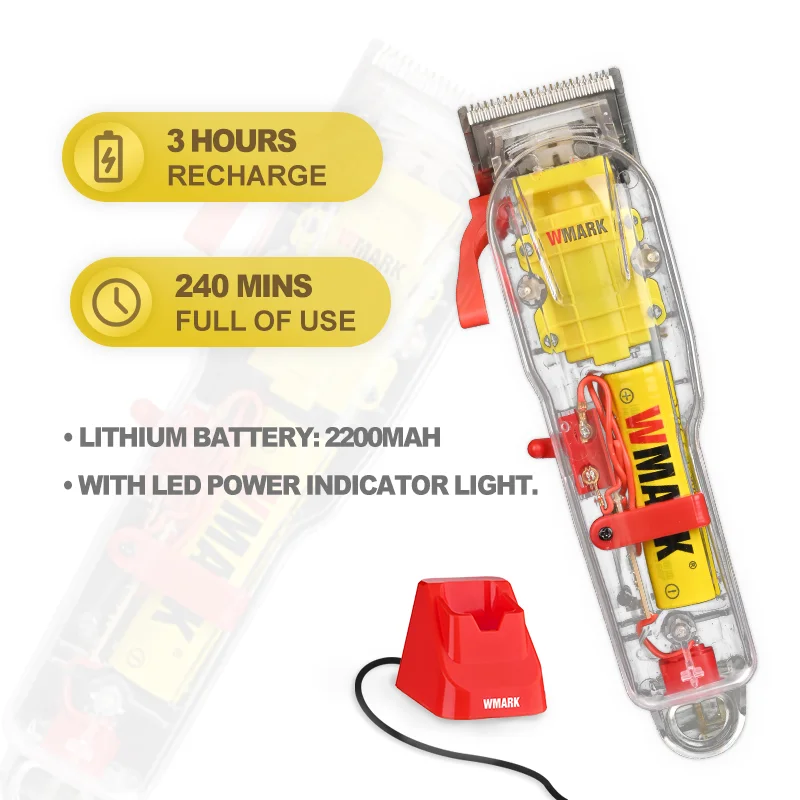 WMARK NG-108PRO RTS 7300RPM Special Rechargeable Electric Barber Mens Hair Clippers Cordless Hair Trimmers for Salon