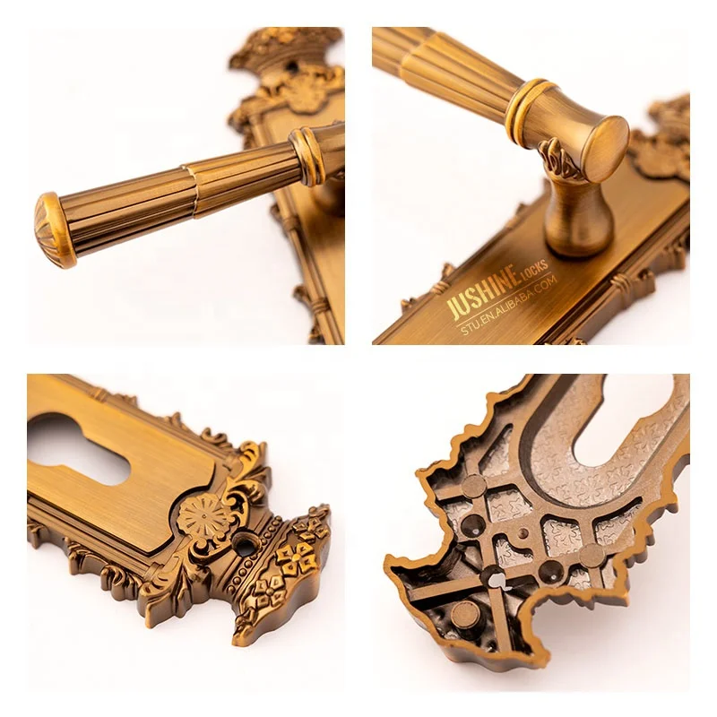 70mm Antique brass handle locks set bedroom interior door lock mortise lock set