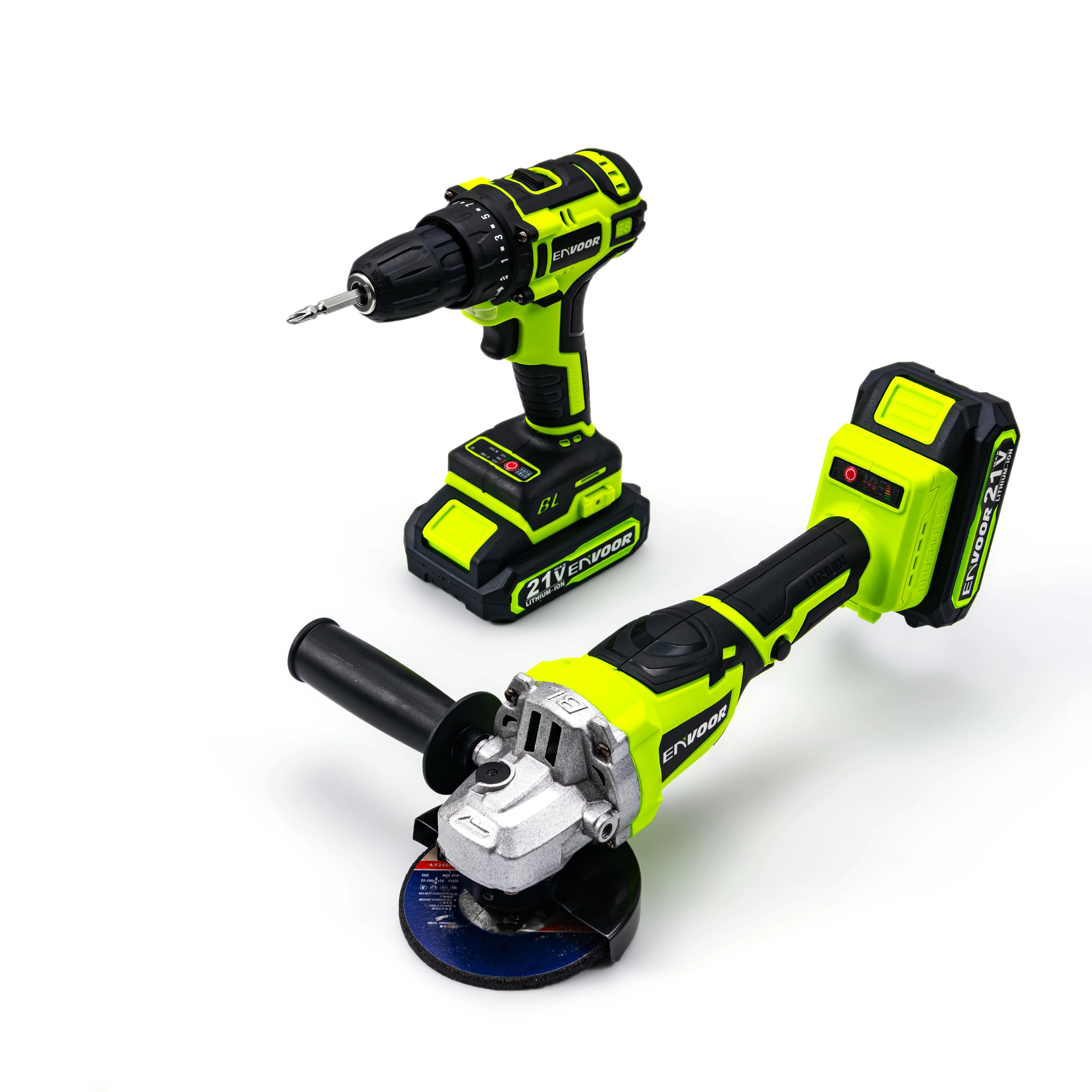 2-piece cordless charging professional brushless 128V lithium electric drill and angle grinder power cordless tool set