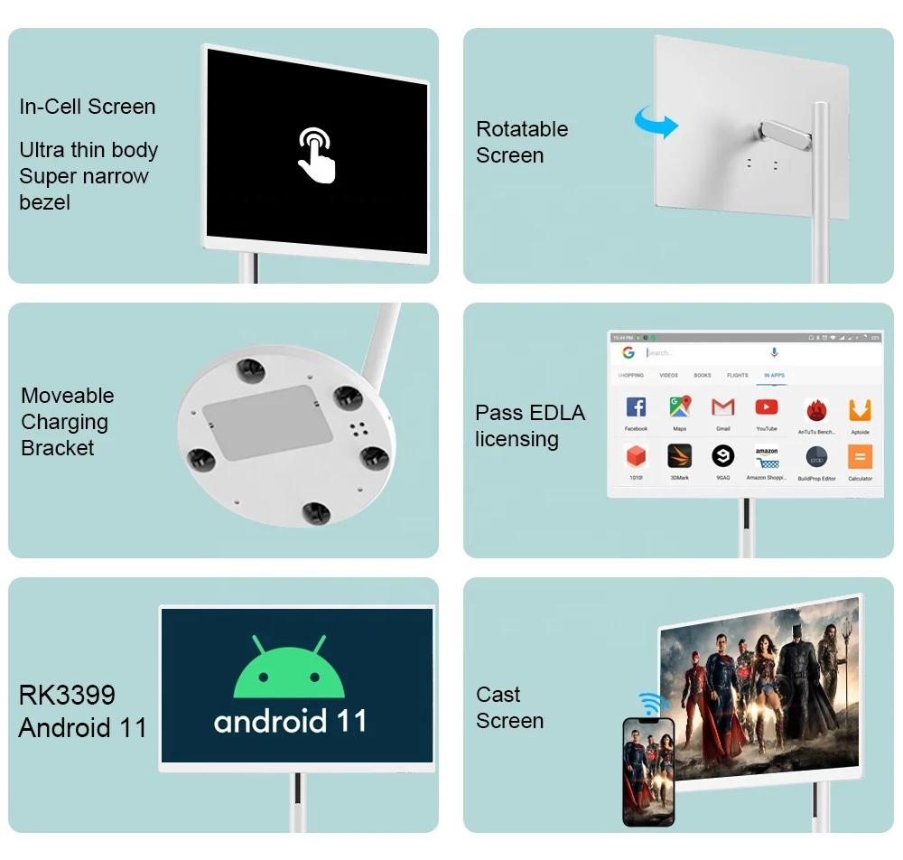 32 inch touch Rotatable Monitor Standbyme RK3399 USB android 11 wifi tablet pc Portable Television Stanbyme for study work