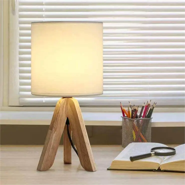 Original wood style living room sofa table light beautiful and fashionable bedroom bedside table lamp restaurant home decor