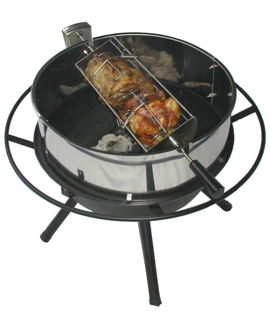 Outdoor garden BBQ Chicken Rotisserie for Charcoal grill and gas grill