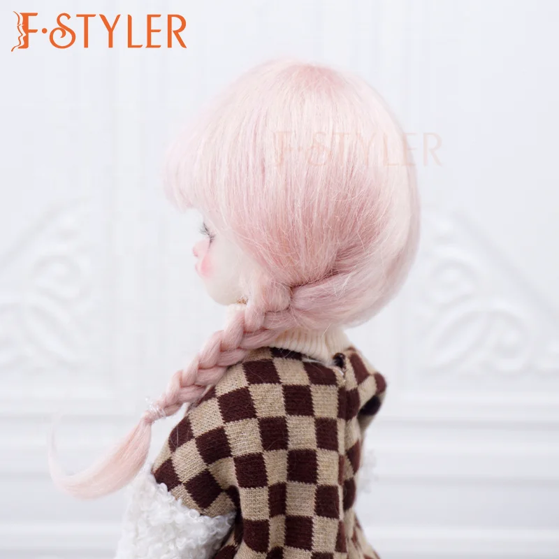 FSTYLER Mohair Curly Realistic Small Mini Bjd 18 Inch Custom Wholesale Bulk Sale Doll Accessories for BJD Doll Hair Wig