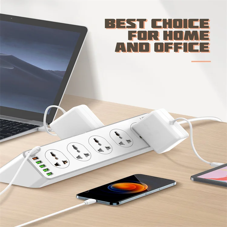 LDNIO SC10610 Power Strip With USB Port And Switch Extension Power Socket 2500 W 10 OUTLETS 5 USB-A 1 USB-C PD/QC 3.0 UK EU US