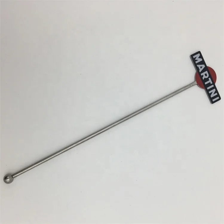 Customized Shape Logo Stainless Steel Bar Tools Cocktail Drinks Coffee Latte Rod Mixing Twisted Stirrer Swizzle Stick Picks