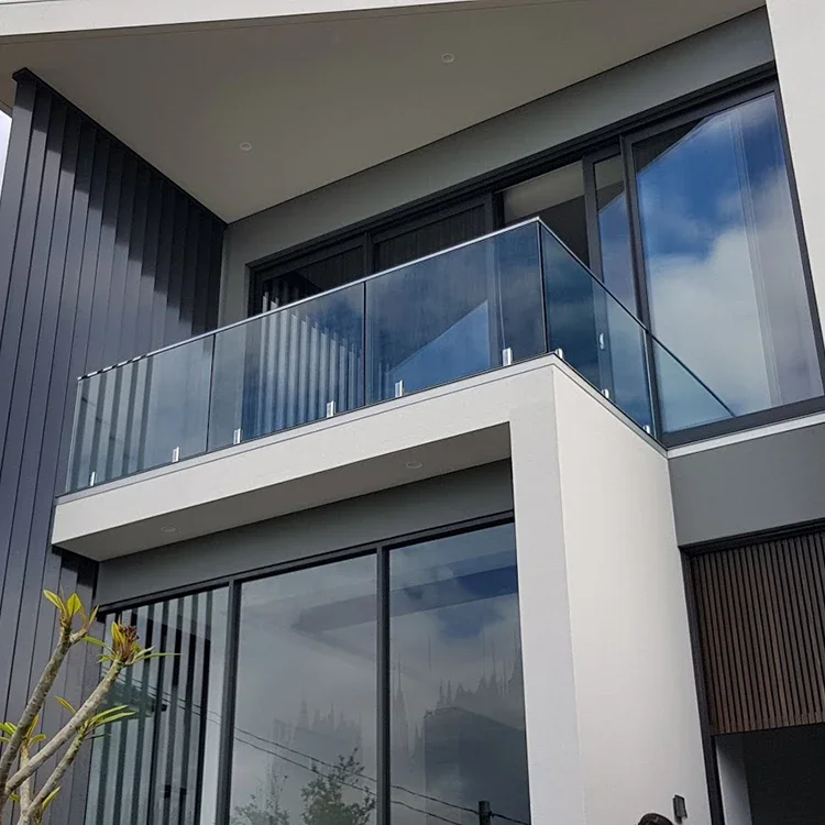 Australian Standard 306 Stainless Steel  Safety Compliance Fence Support Blue Glass Handrail Balustrade For Balcony