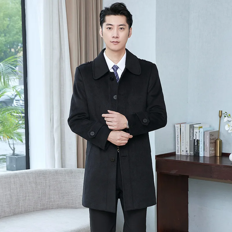 2024 custom flight attendant career tweed coat men hotel service security work clothes long warm property concierge uniforms