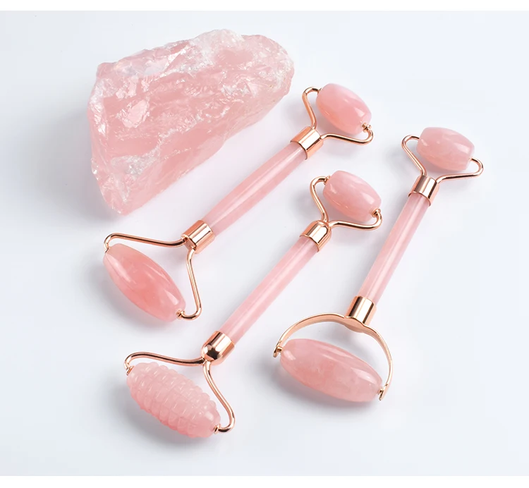 
Wholesale Best Price Jade Roller Natural Big Rough Head Rose Quartz Roller For Facial Massage 