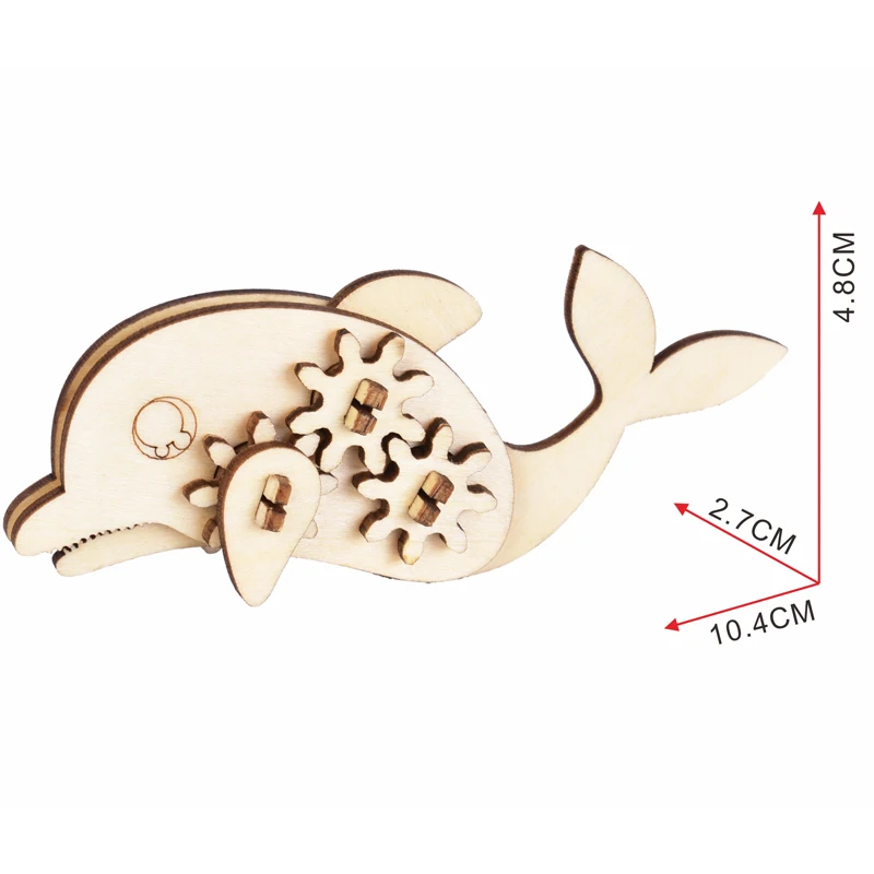 New-Land newest Eco-Friendly DIY Gears Series small animal wooden puzzle kit