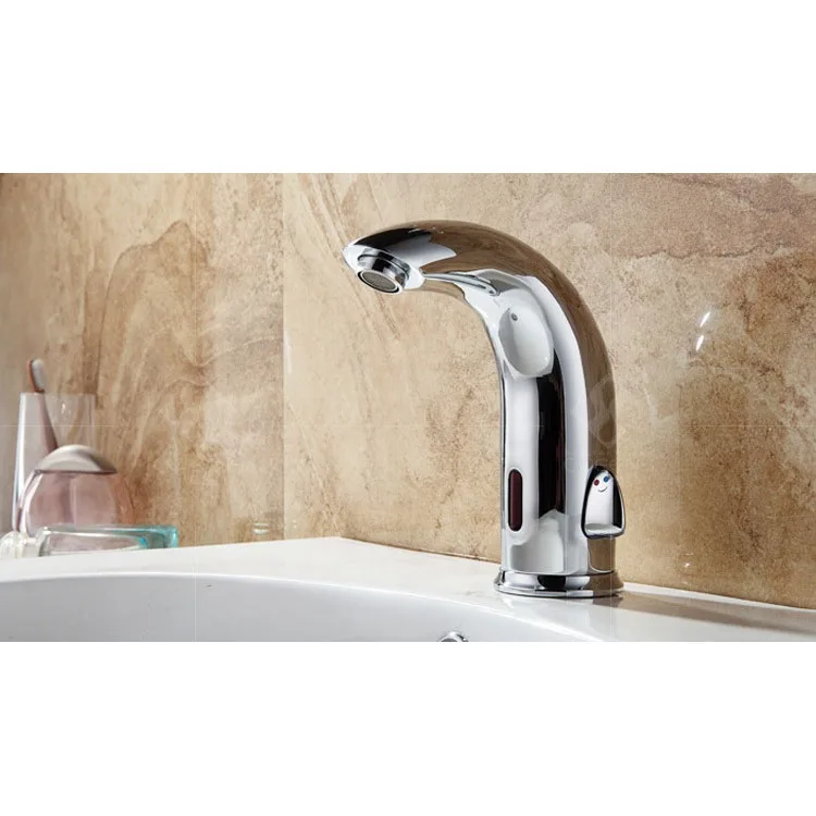 Solid Brass Copper Auto Electric Automatic Sensor Basin Sink Instant Mixer Water Faucets Hotel Bathroom Toilet Tap
