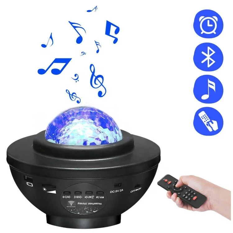 Nebula Starry Sky Projector Night Light USB Star Music LED Light Timer Led Moon Lamp With Remoter For Room Decoration Gift