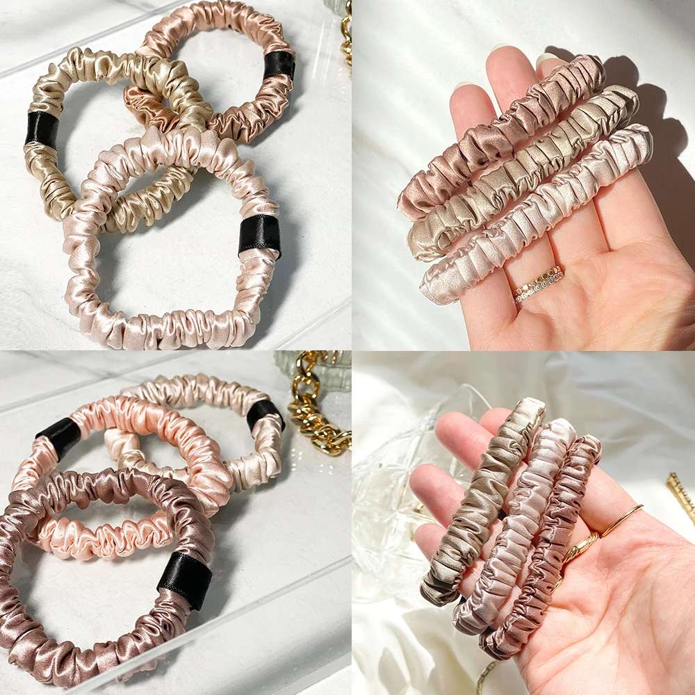 Супер мягкие шелковые резинки для волос, резинки для волос из чистого натурального шелка розового цвета с эластичной резинкой 1-5 см 16-22 мм