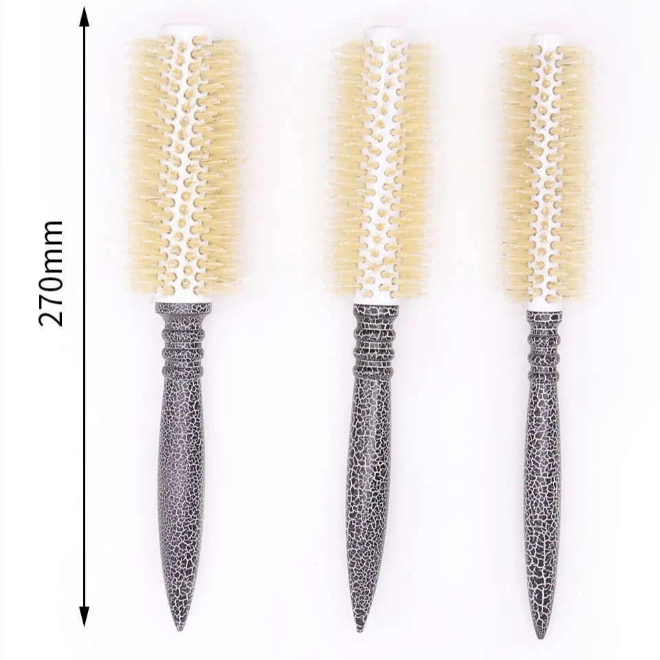 Boar Bristle Brush Round Ceramic Styling For Blow Drying Rotating mini blow dryer brush roller hair brushes curly