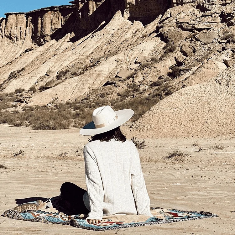 Bohemia sofa jacquard tapestry Luxury Double diamond woven blanket