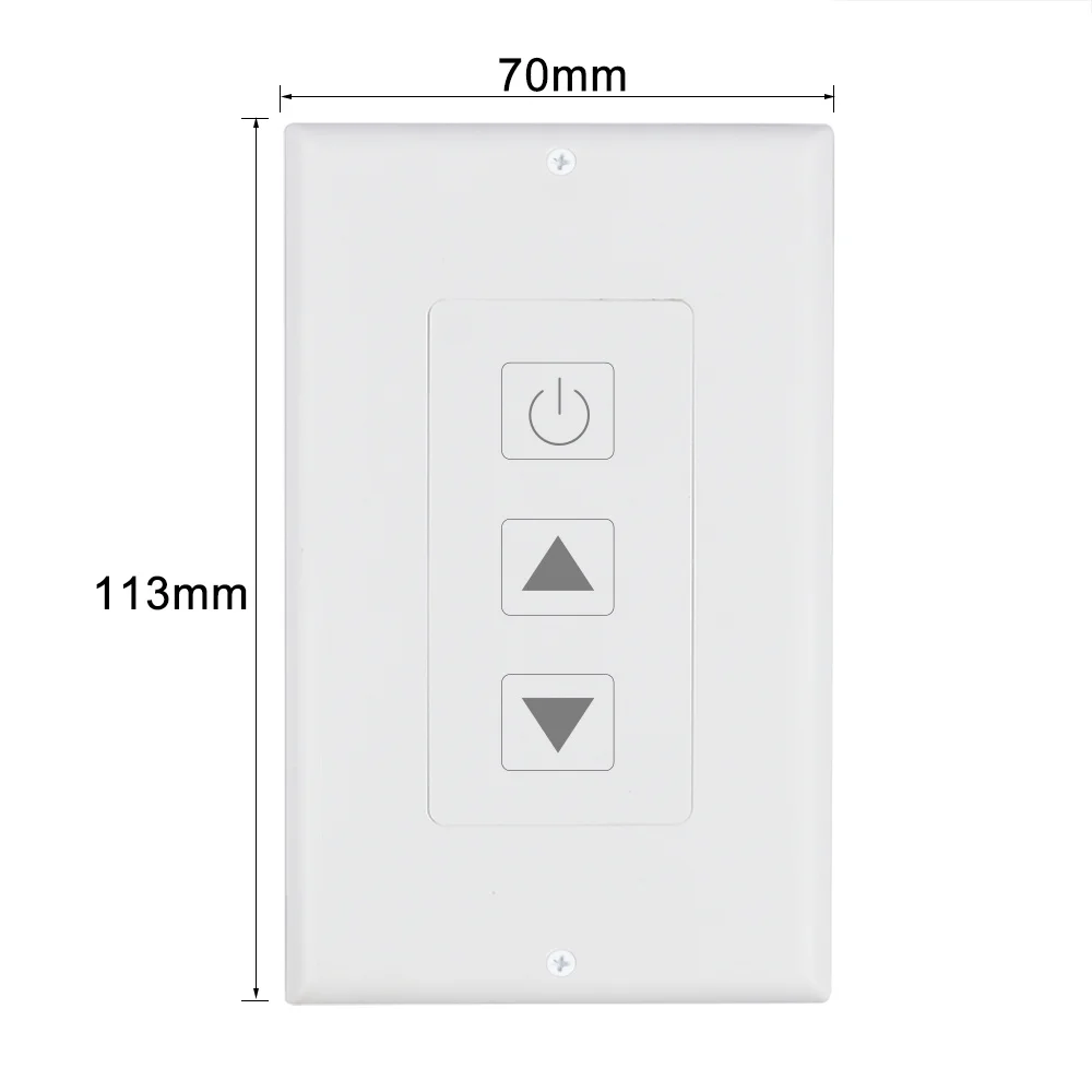 1Channel LED Knob Dimmer 10A DC12-24V Controller with 433Mhz Wireless RF 3-Key Wall Mount Remote US for Single Color Light Strip