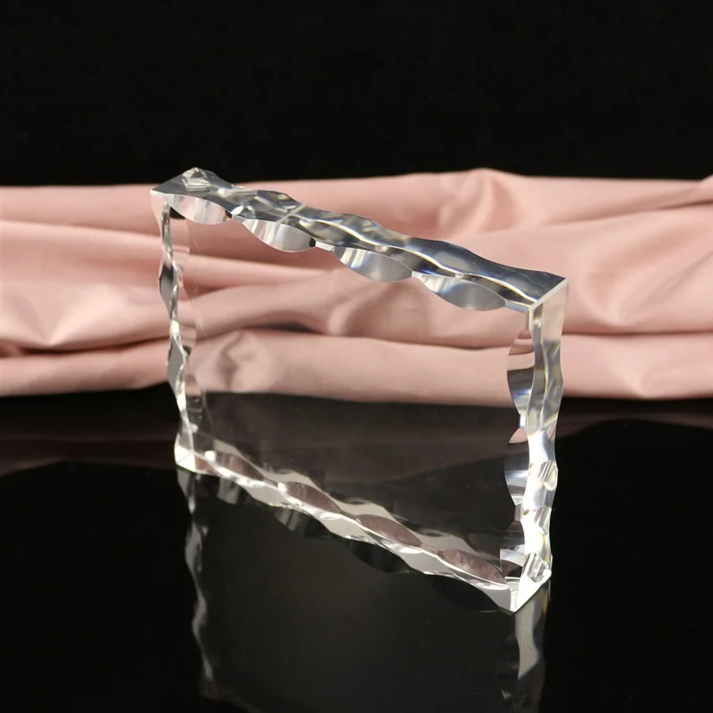 China supplier professional custom 2d photo frame item blank k9 crystal glass blank crystal cubes for 3d laser engraving logo