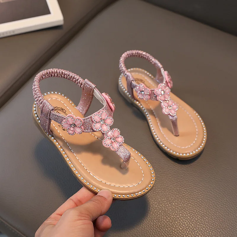 Summer 2024 Kids Girls Sandals Outdoor Beach Children roman Flat Sandals Toddler Baby Soft Casual School Girl Shoes