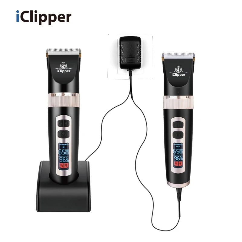Iclipper-P9 LED Rechargeable Ceramic Blade low noise Vacuum cat clipper Dog clipper USB charging pet clipper