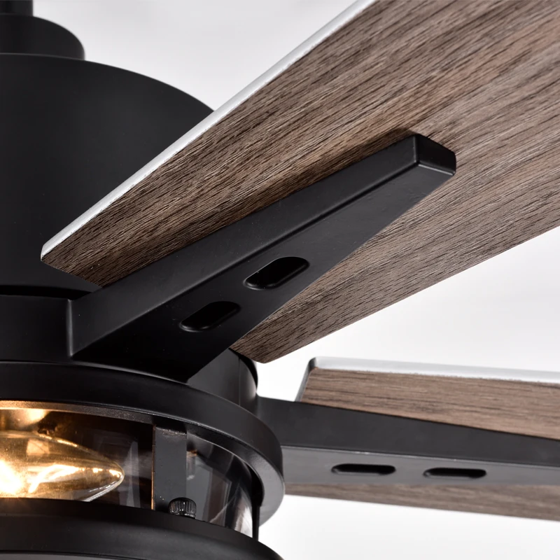Modern ceiling fan 5 Best Wood Wooden Blades DC Motor Decorative Ceiling Fan With Light and remote control