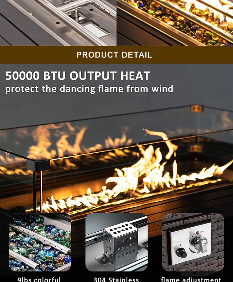 Portable Fireplace Indoor Outdoor, Tabletop Fire Pit with Flame  Party Gathering Dinner Camping Supplies