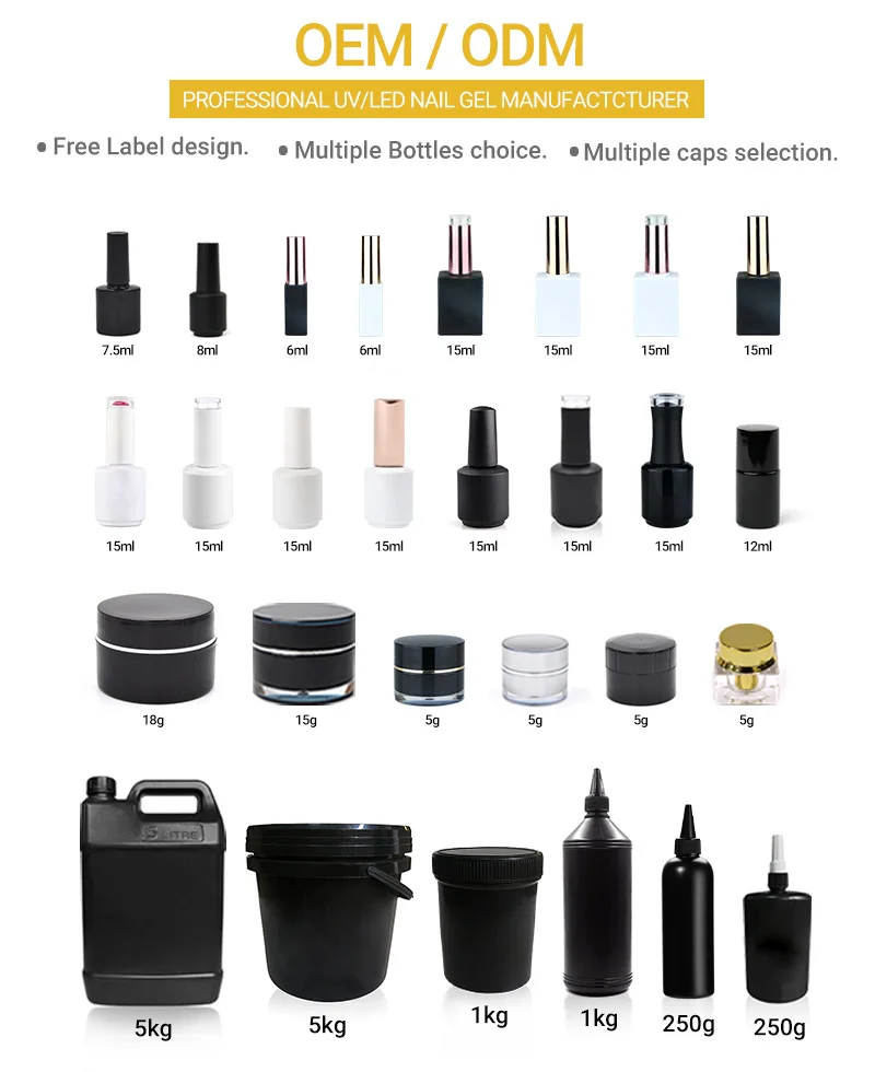 Oem Wholesale 6ml Gel Nail Art Liner Painting Uv Led Gel Semi-Permanent Gel Liner Nail Art Set