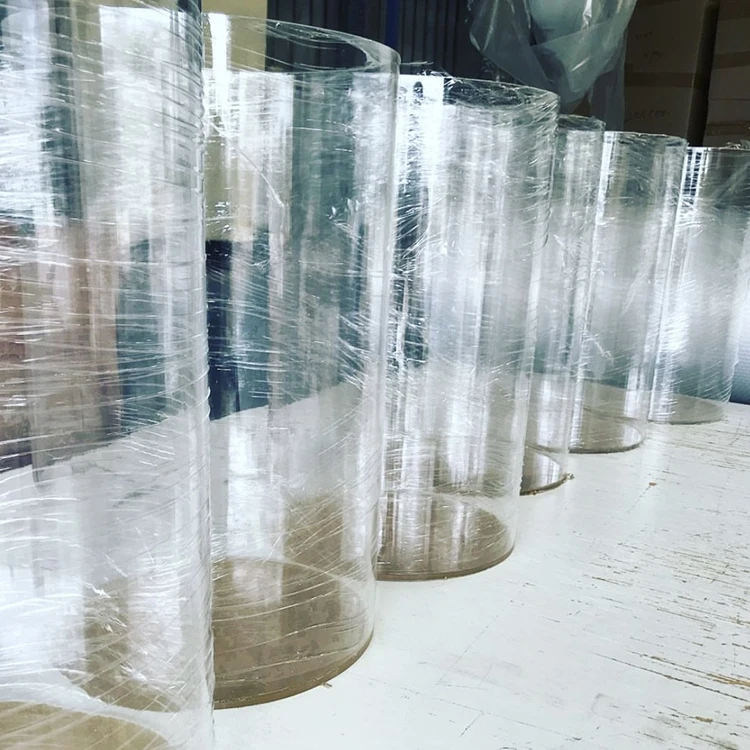 Specialist Manufacturers plumbing pipe OEM ODM Custom acrylic pipe stem tube packaging with gold acrylic screw cap